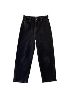 Ted Baker black jeans braided belt straight leg 99% cotton high rise waist 30